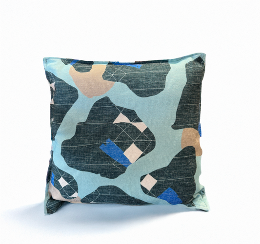 Blue Geometric Cushion