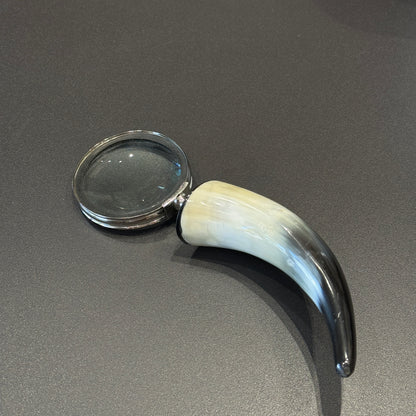 Vintage Magnifying Glass with Polished Black Horn Handle