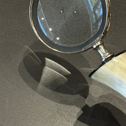 Vintage Magnifying Glass with Polished Black Horn Handle