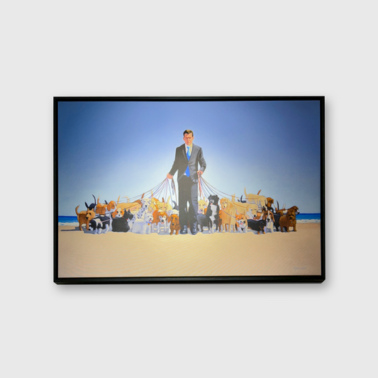 Professional Dog Walker Framed Canvas Art