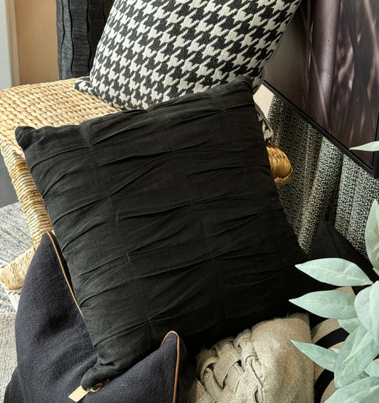 Black Ruffled Cushion