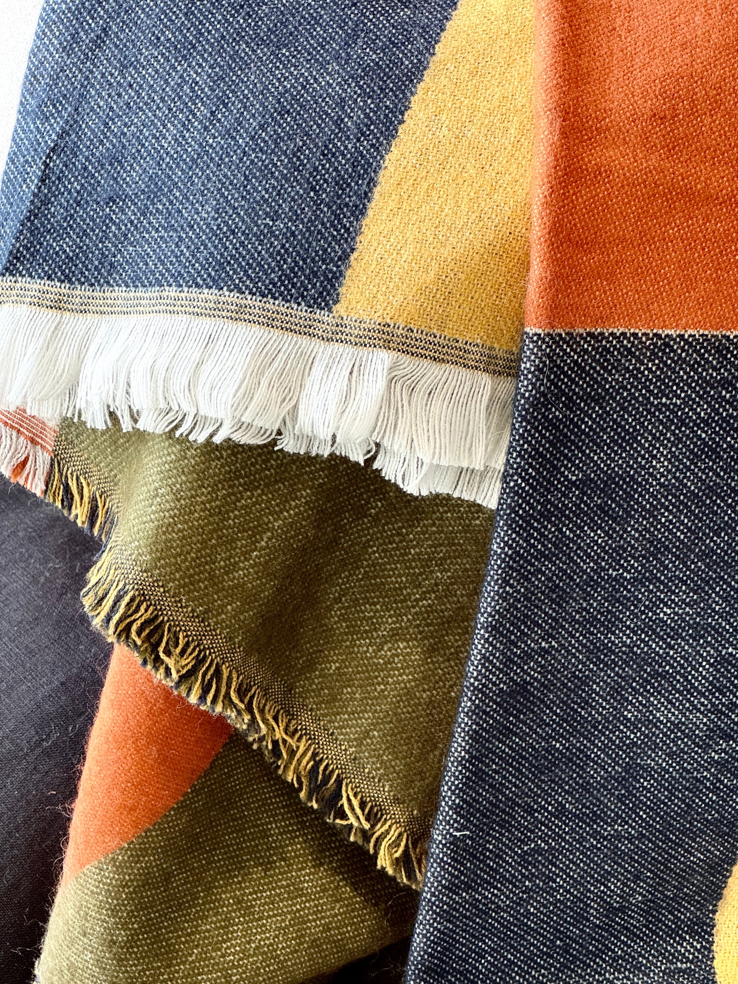 Large Checked Multi-Coloured Throw