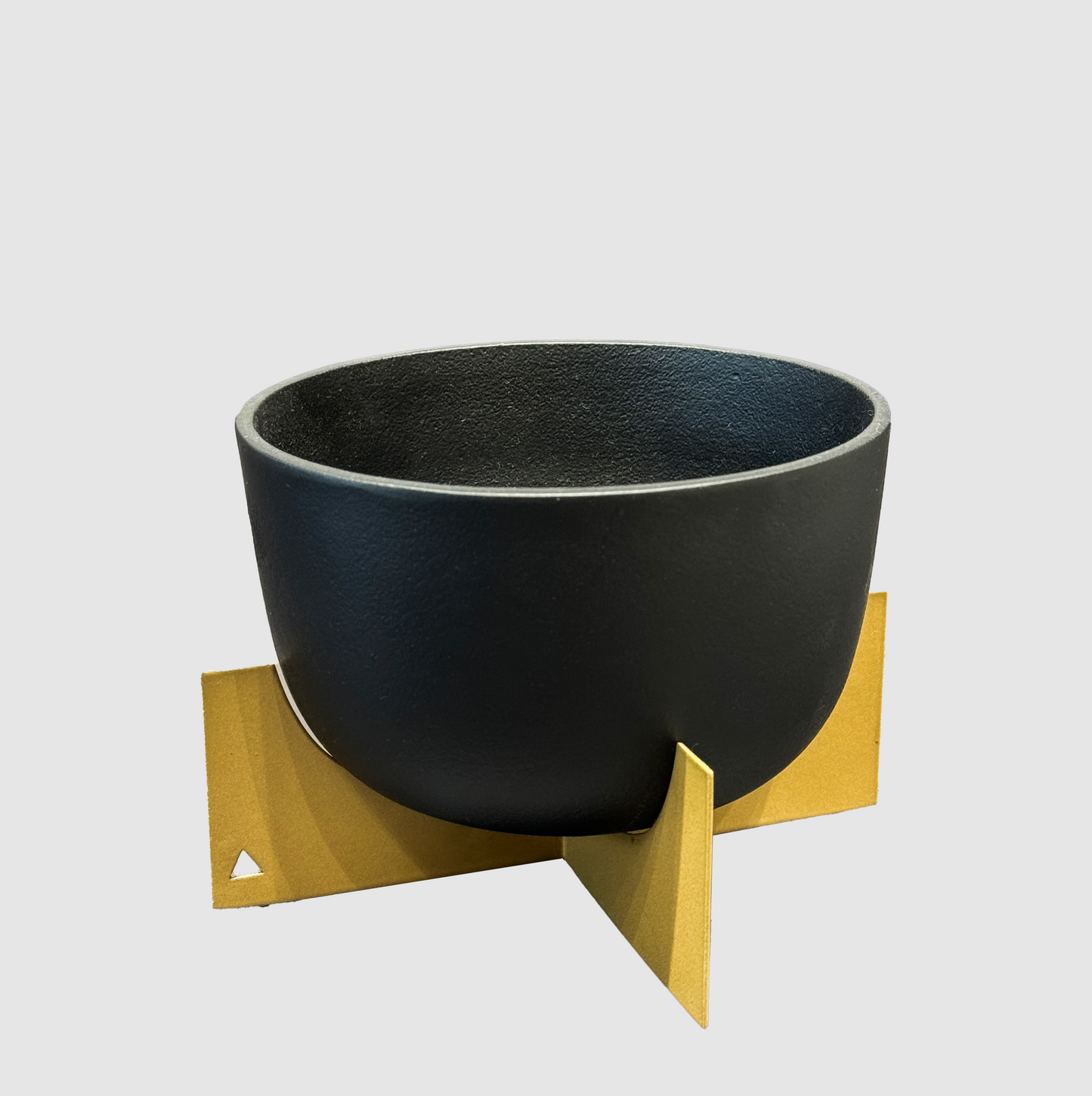 Black Planter on Gold Base