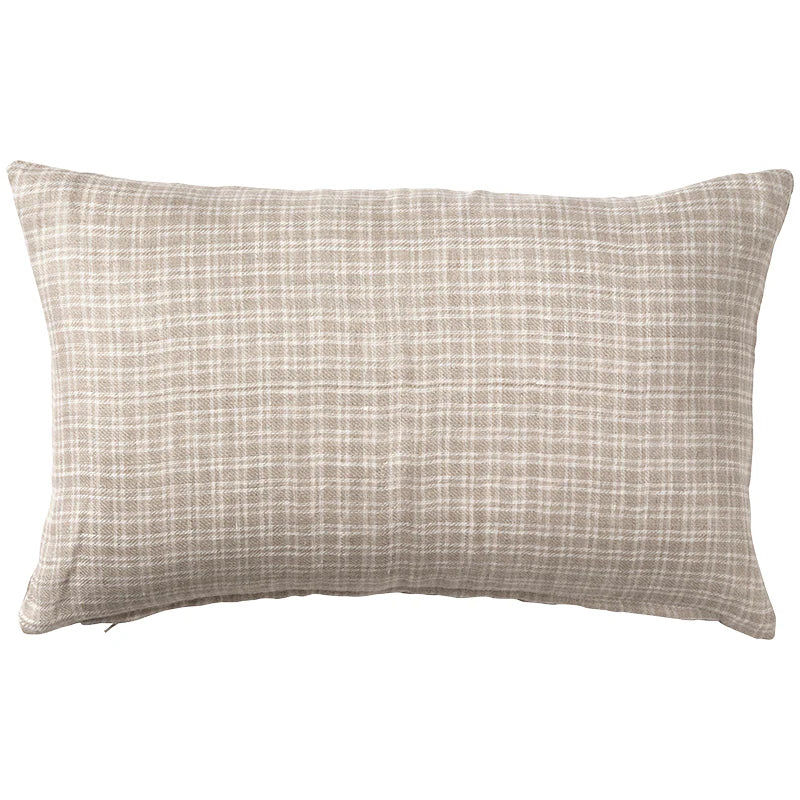 Linen Plaid Cushion Sand