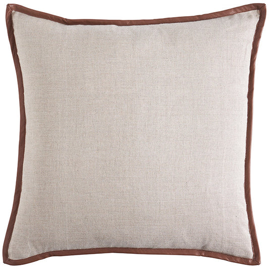 Linen Tanned Leather Flange Cushion