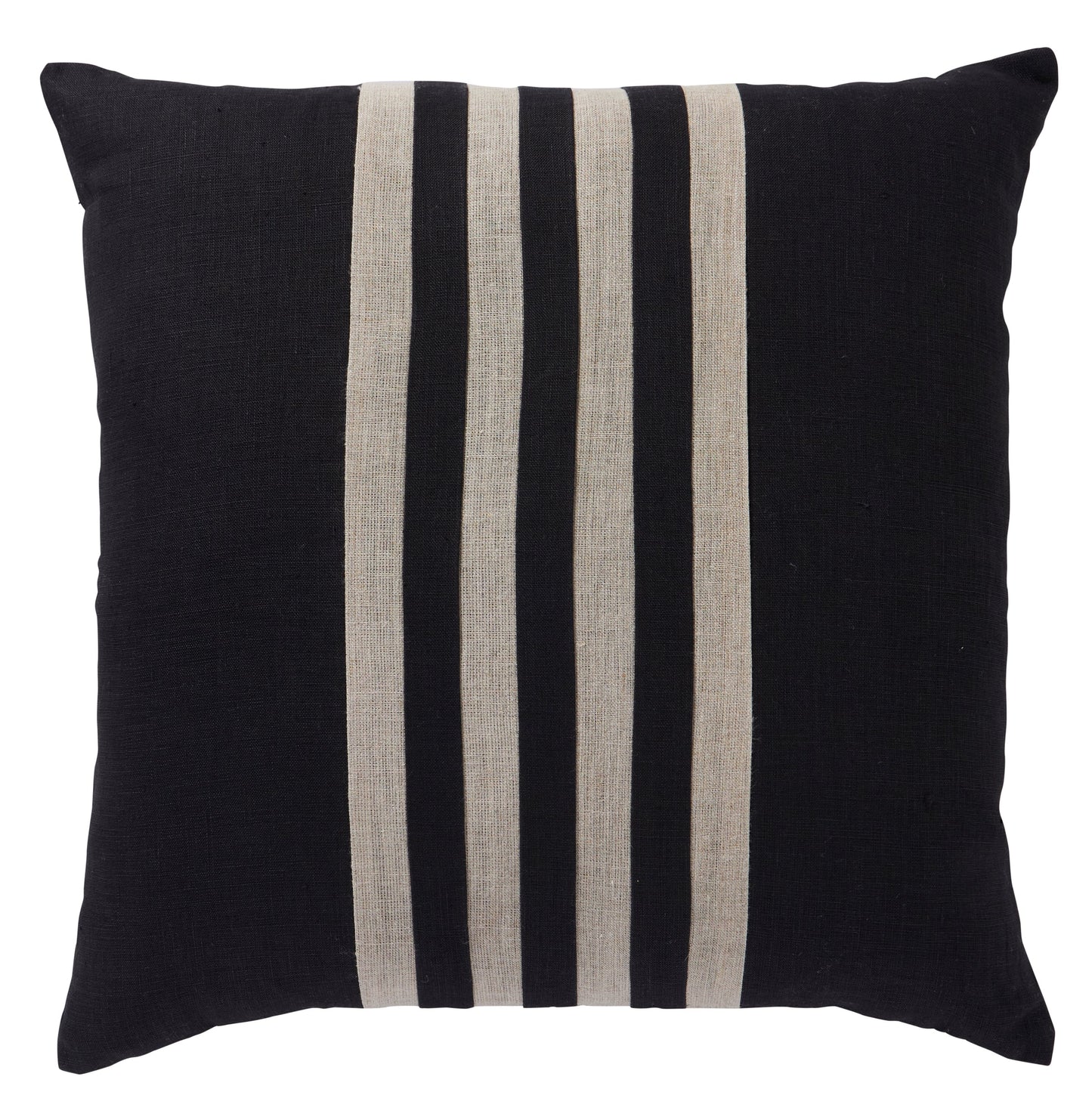 Linen Stripes Cushion - Black