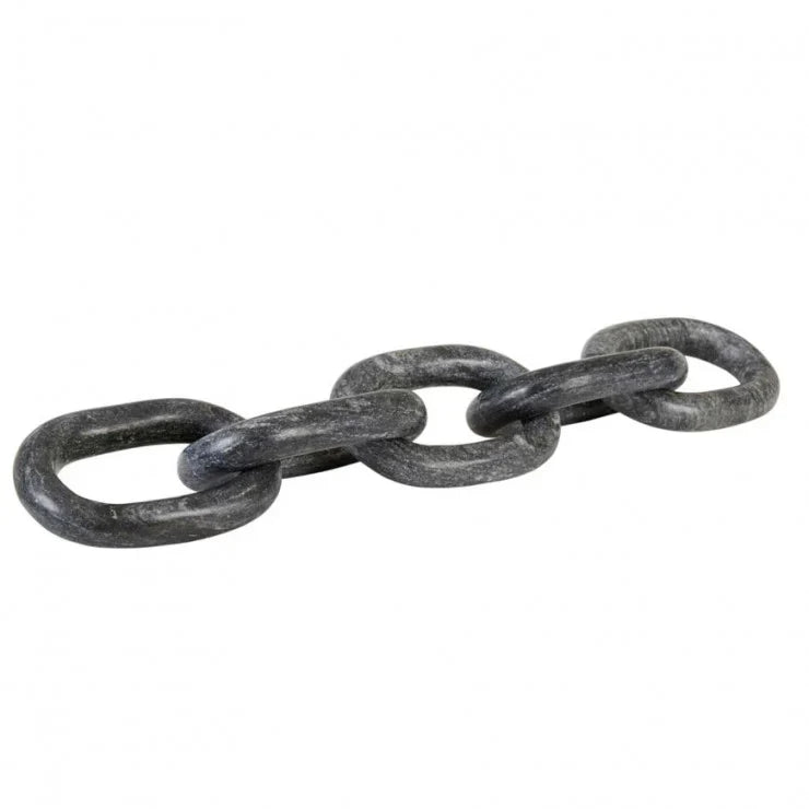 Marble Link Sculpture - Black Marble