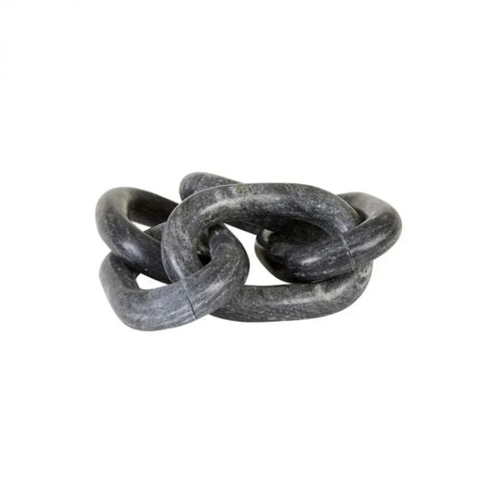 Marble Link Sculpture - Black Marble