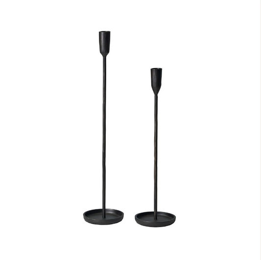 Black Iron Candleholder Set of 2