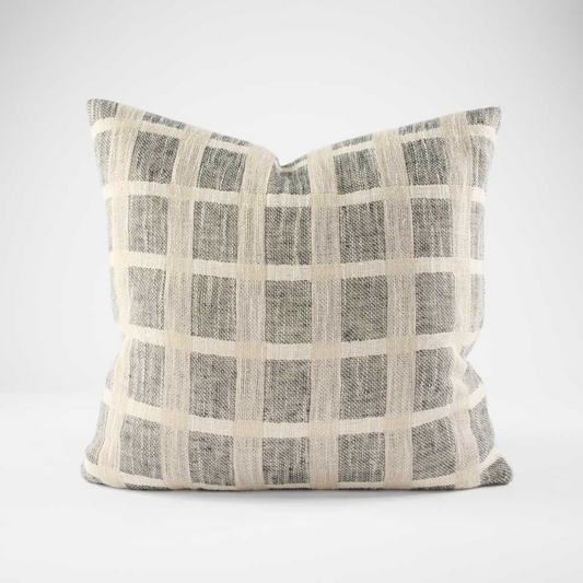 Grey Stripe Linen Cushion