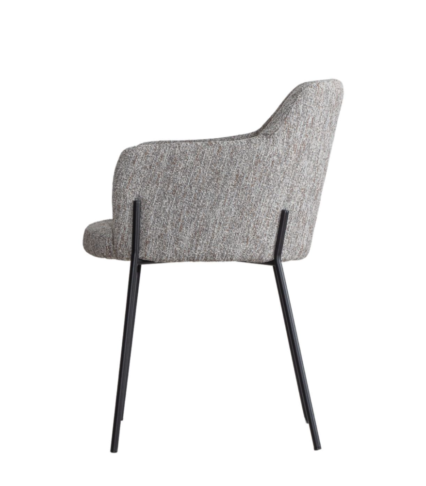 Upholstered Powdercoated Steel Dining Chair