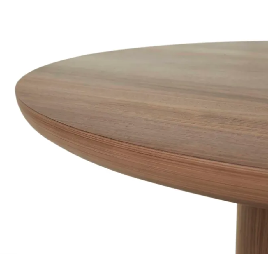 Oak Round Tri-Pillar Dining Table