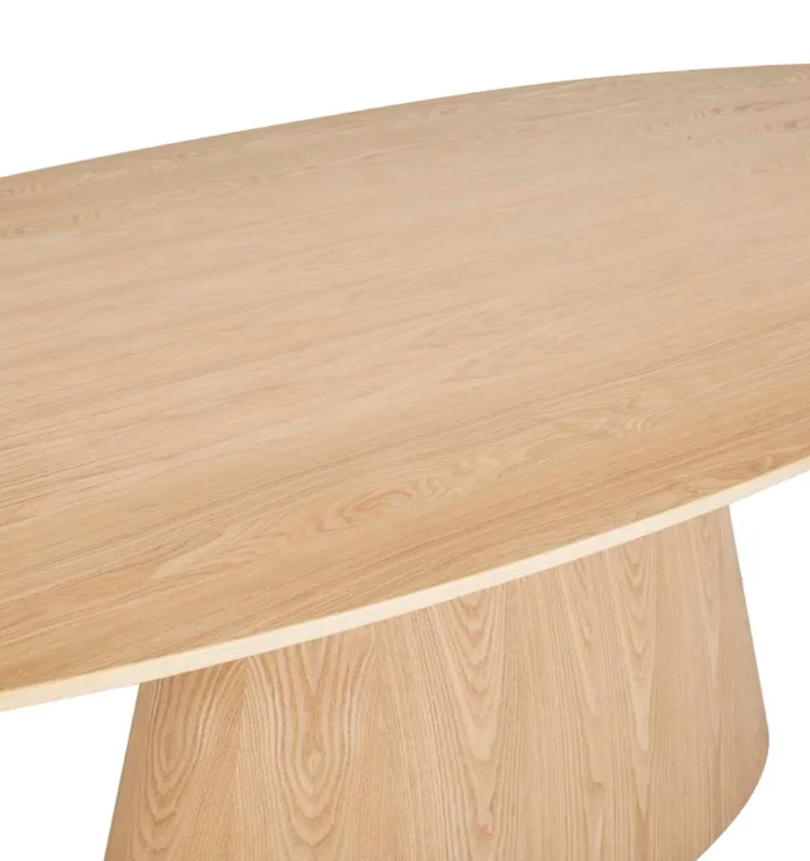 Oak Veneer Oval Dining Table