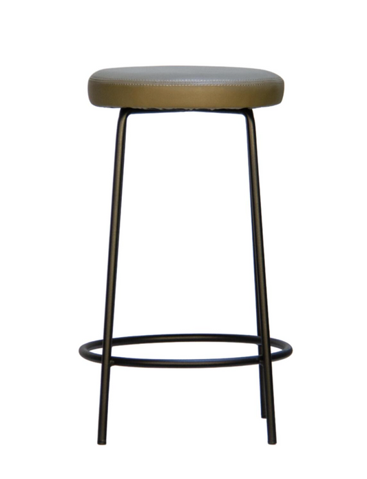 Round Leather Bar Stool