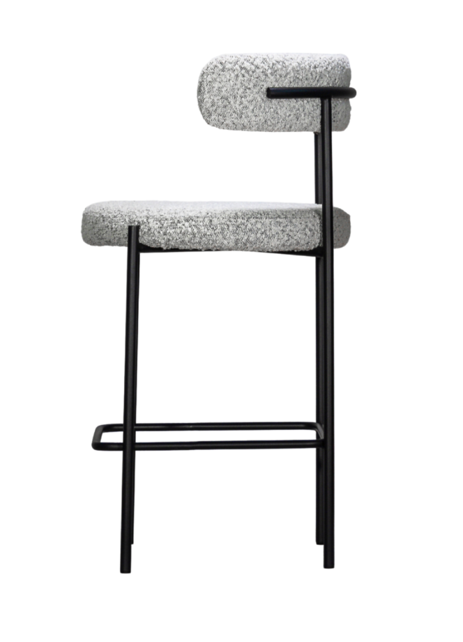 Vegan Leather/Boucle Bar Stool