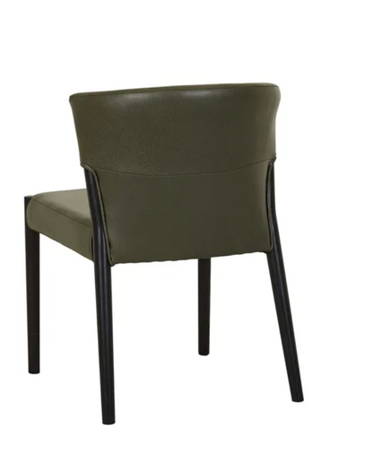 Leather Upholstered Wingback with Oak Dining Chair