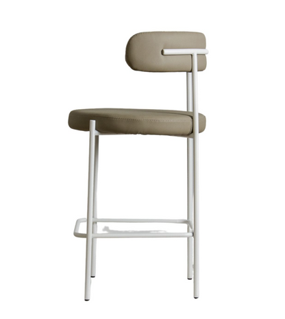 Vegan Leather/Boucle Bar Stool