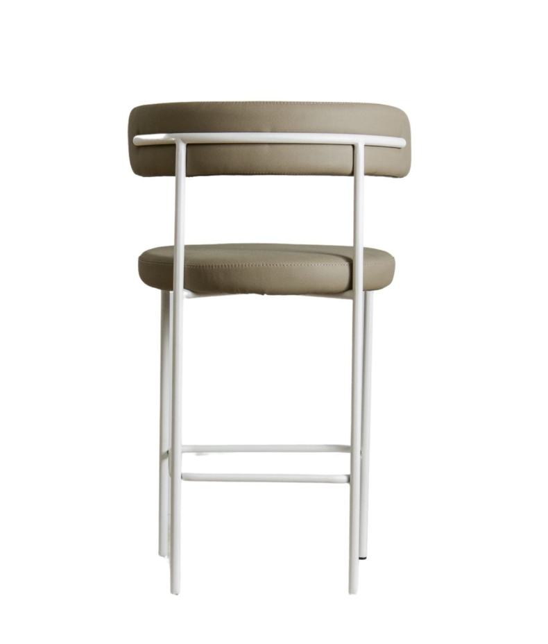 Vegan Leather/Boucle Bar Stool