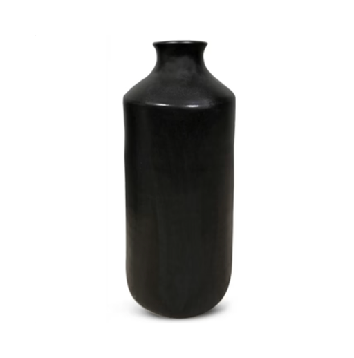 Black Ceramic Barrel Vase