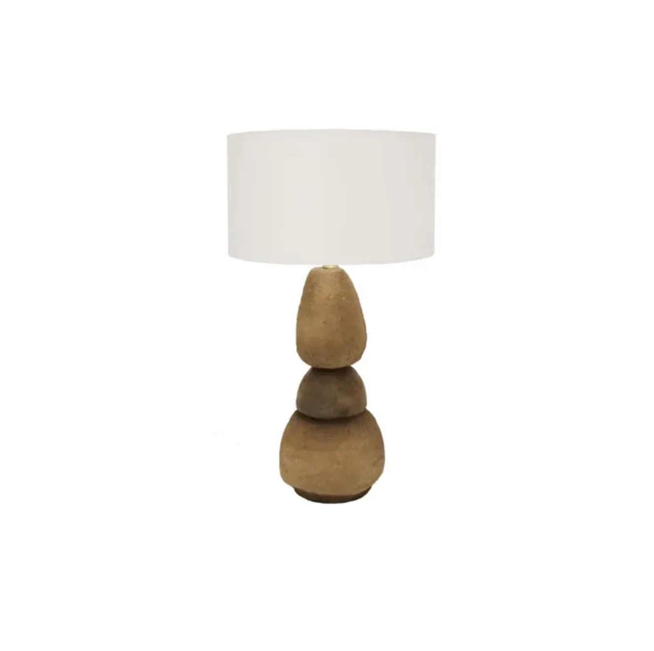 70CM PEBBLE PAPER MACHE TABLE LAMP-NATURAL/WHITE L