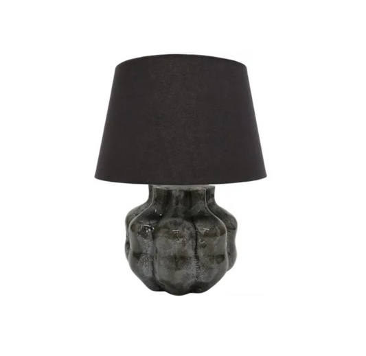 63CM TEXTURAL CERAMIC TABLE LAMP - GREY