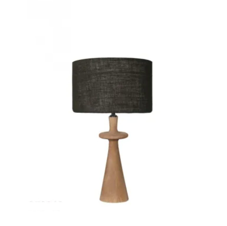 62CM LIMA WOODEN TABLE LAMP W/JUTE SHADE - NATURAL