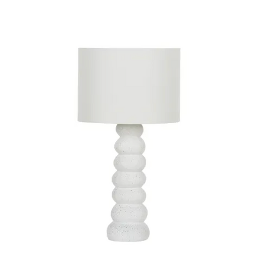 SIENA RESIN TABLE LAMP 30X57CM WHT - SET OF 2