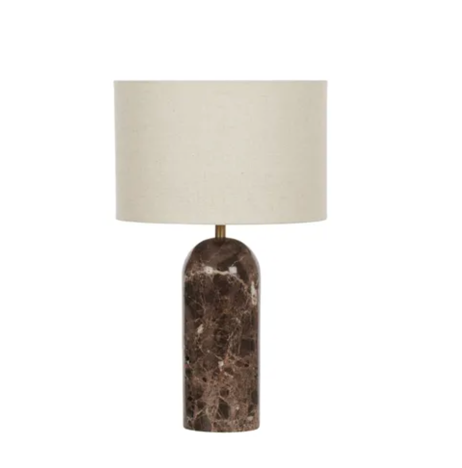 LUCIA MARBLE TABLE LAMP 30X50CM BRN/NAT - SET OF 2