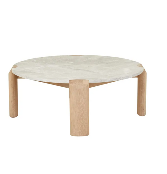 Stone and Light Oak Coffee Table