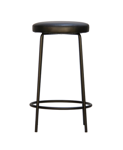 Toby Round Leather Bar Stool