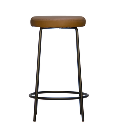 Toby Round Leather Bar Stool