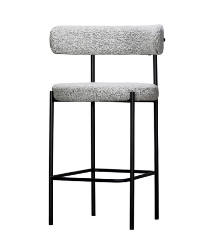 Vegan Leather/Boucle Bar Stool