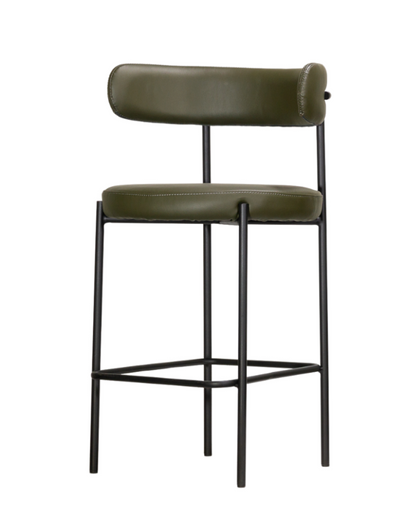 Vegan Leather/Boucle Bar Stool