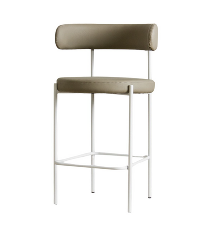 Vegan Leather/Boucle Bar Stool