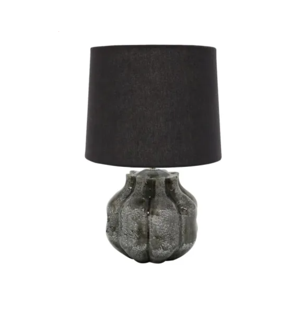 63CM TEXTURAL CERAMIC TABLE LAMP - GREY