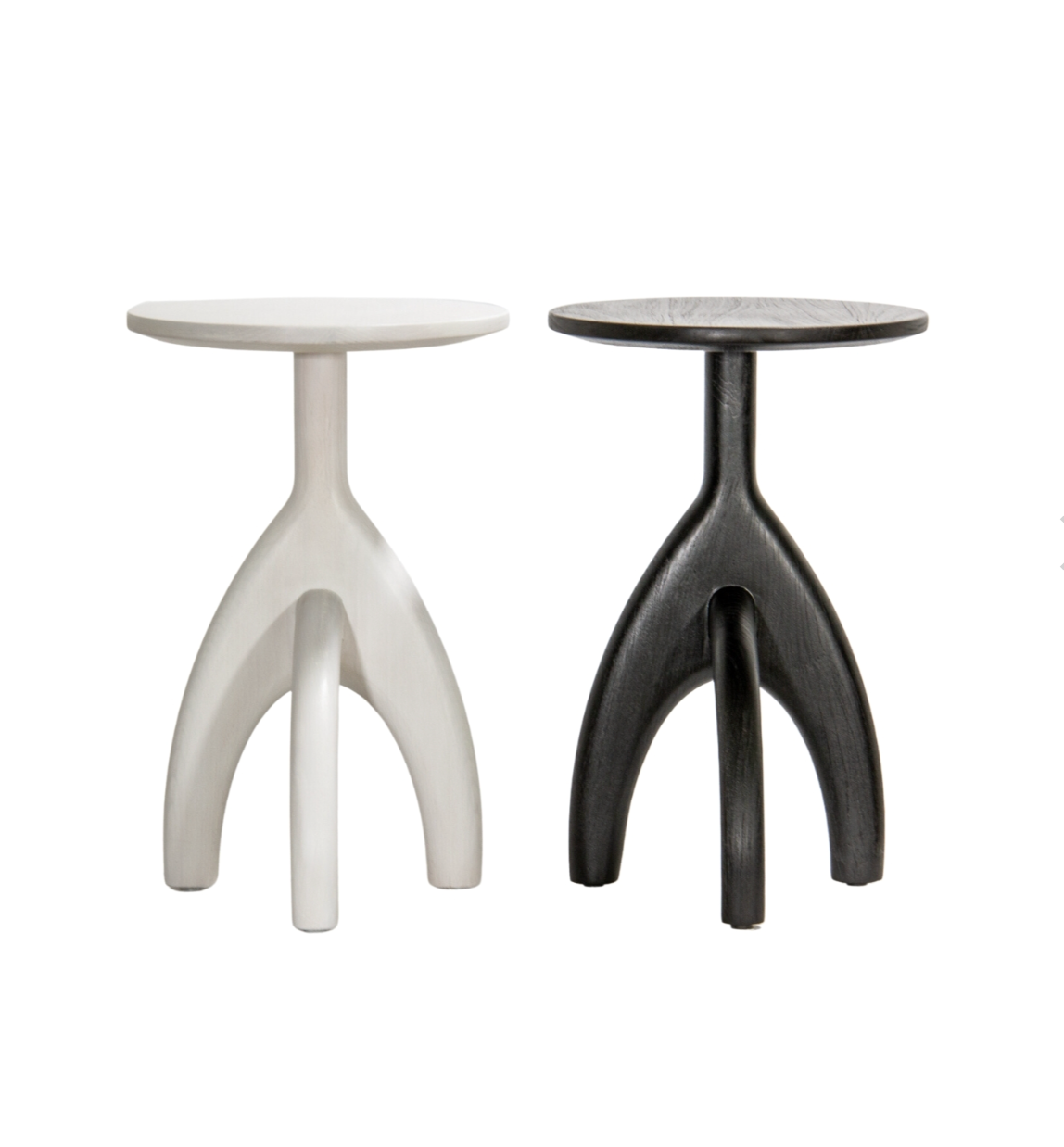 Sculptural Base Tri-Leg Side Table