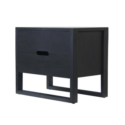 Oak Linear Frame Bedside Table