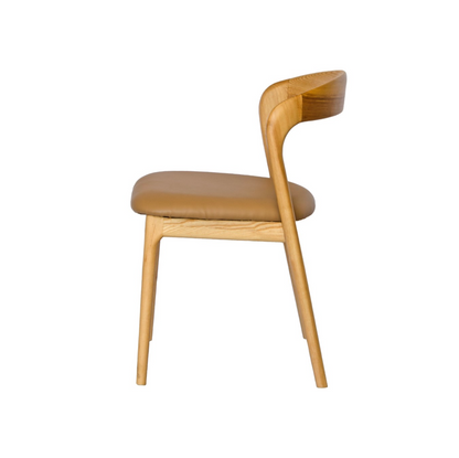 Curved Back Polyurethane Dining Chair