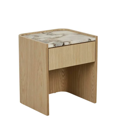 Veneer Rounded Bedside Table