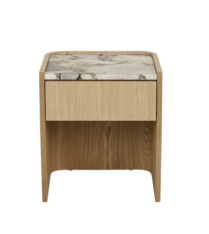 Veneer Rounded Bedside Table