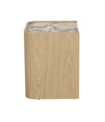 Veneer Rounded Bedside Table