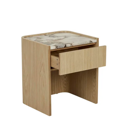 Veneer Rounded Bedside Table