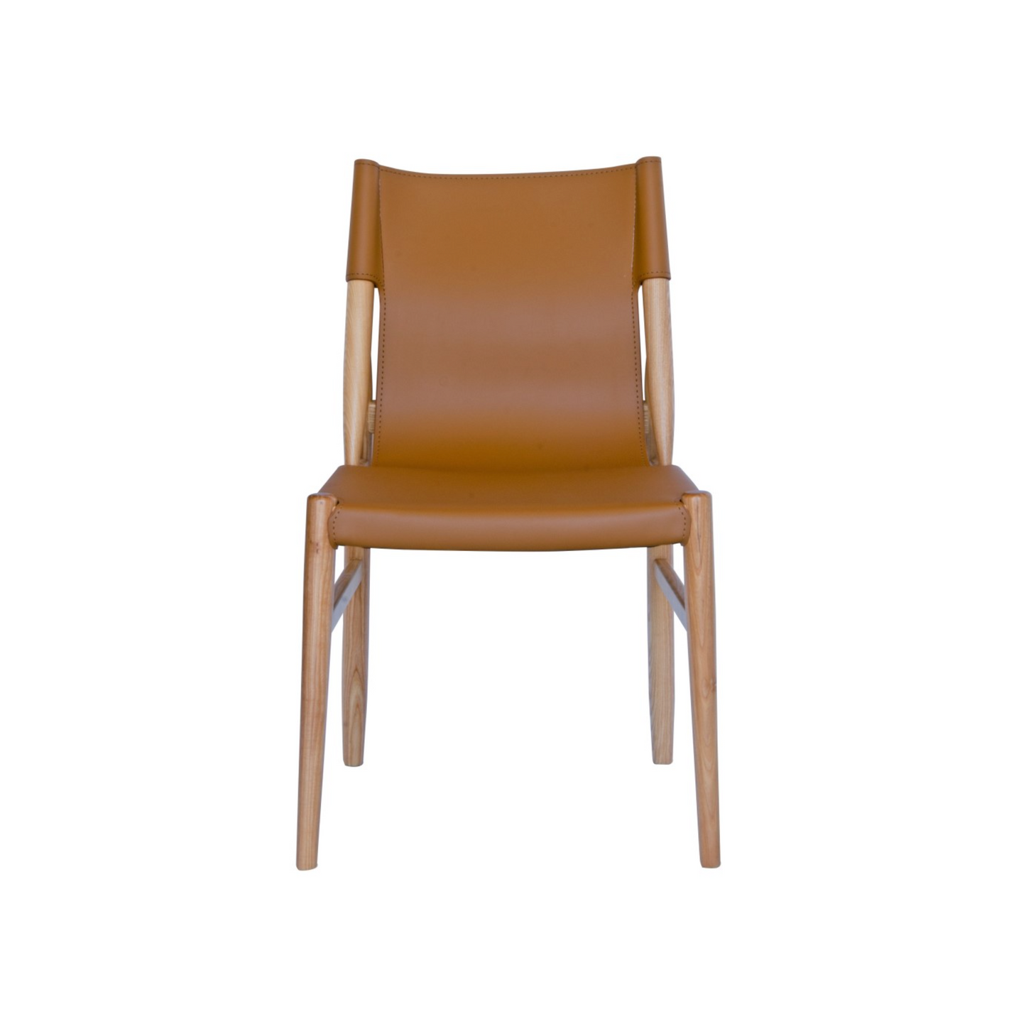 Saddle Leather Solid Elm Dining Chair