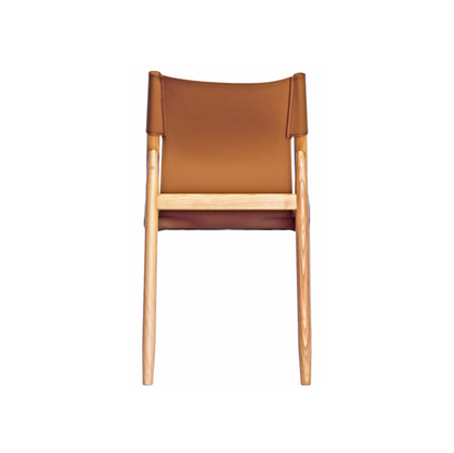 Saddle Leather Solid Elm Dining Chair