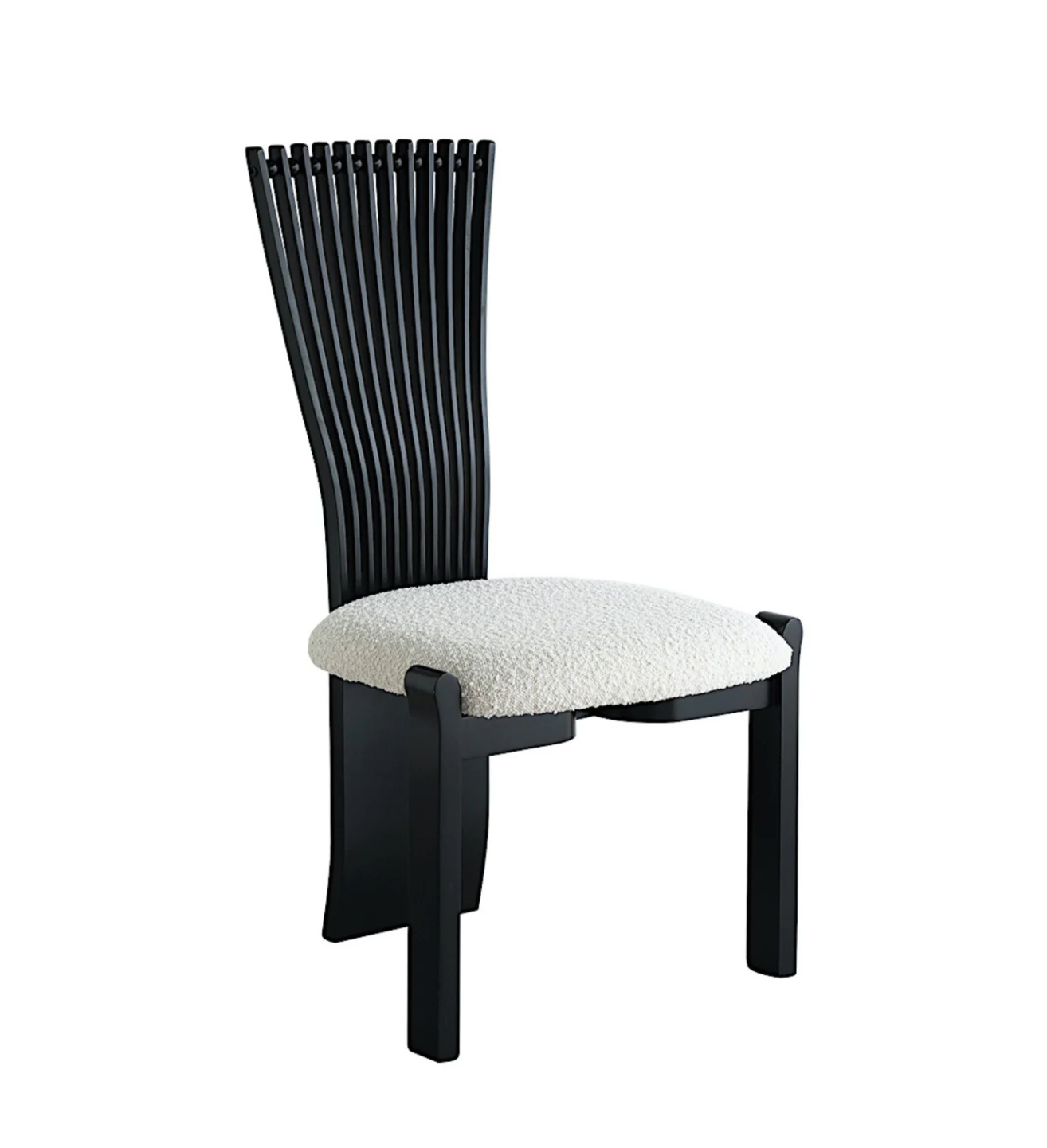 High Slatted Back Dining Chair - Black (Set of 2)