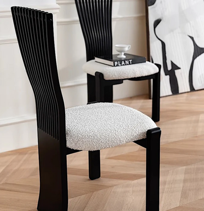 High Slatted Back Dining Chair - Black (Set of 2)