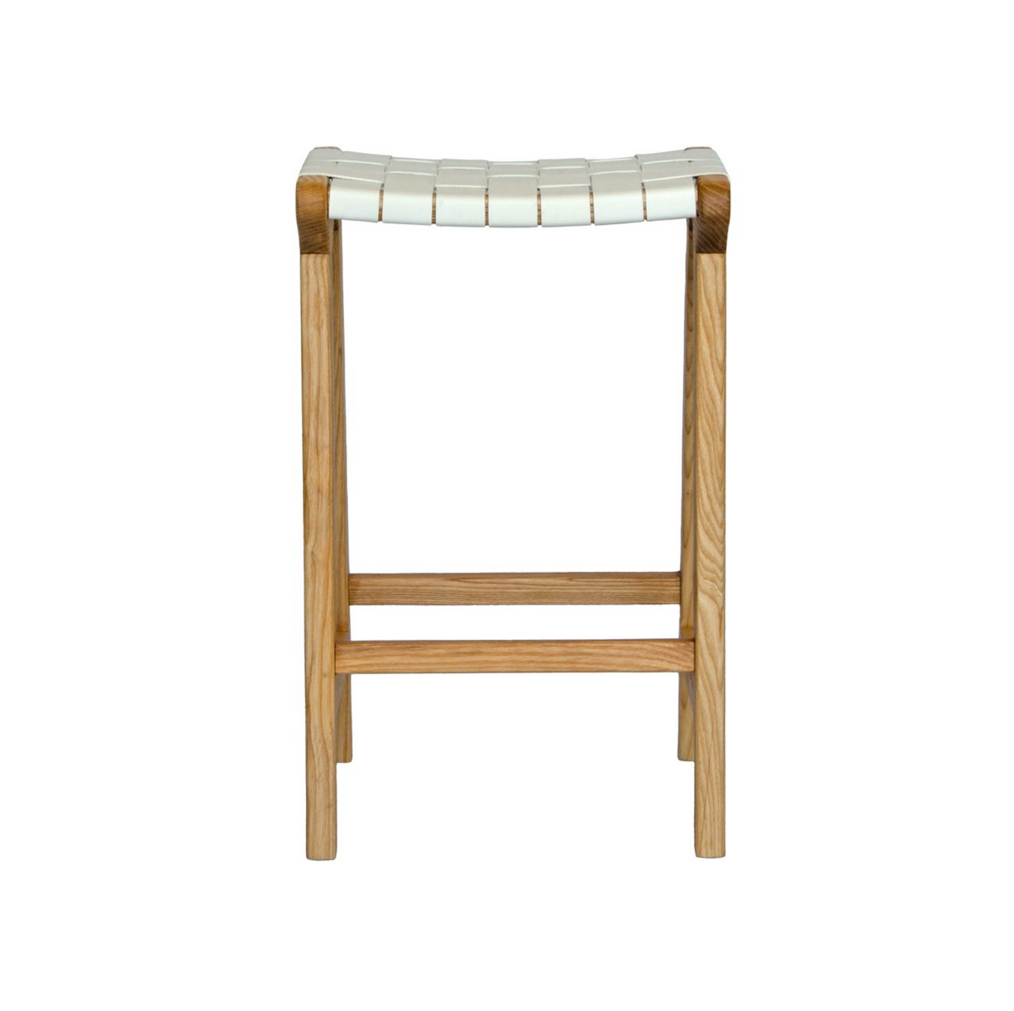 Saddle Leather Woven Bar Stool