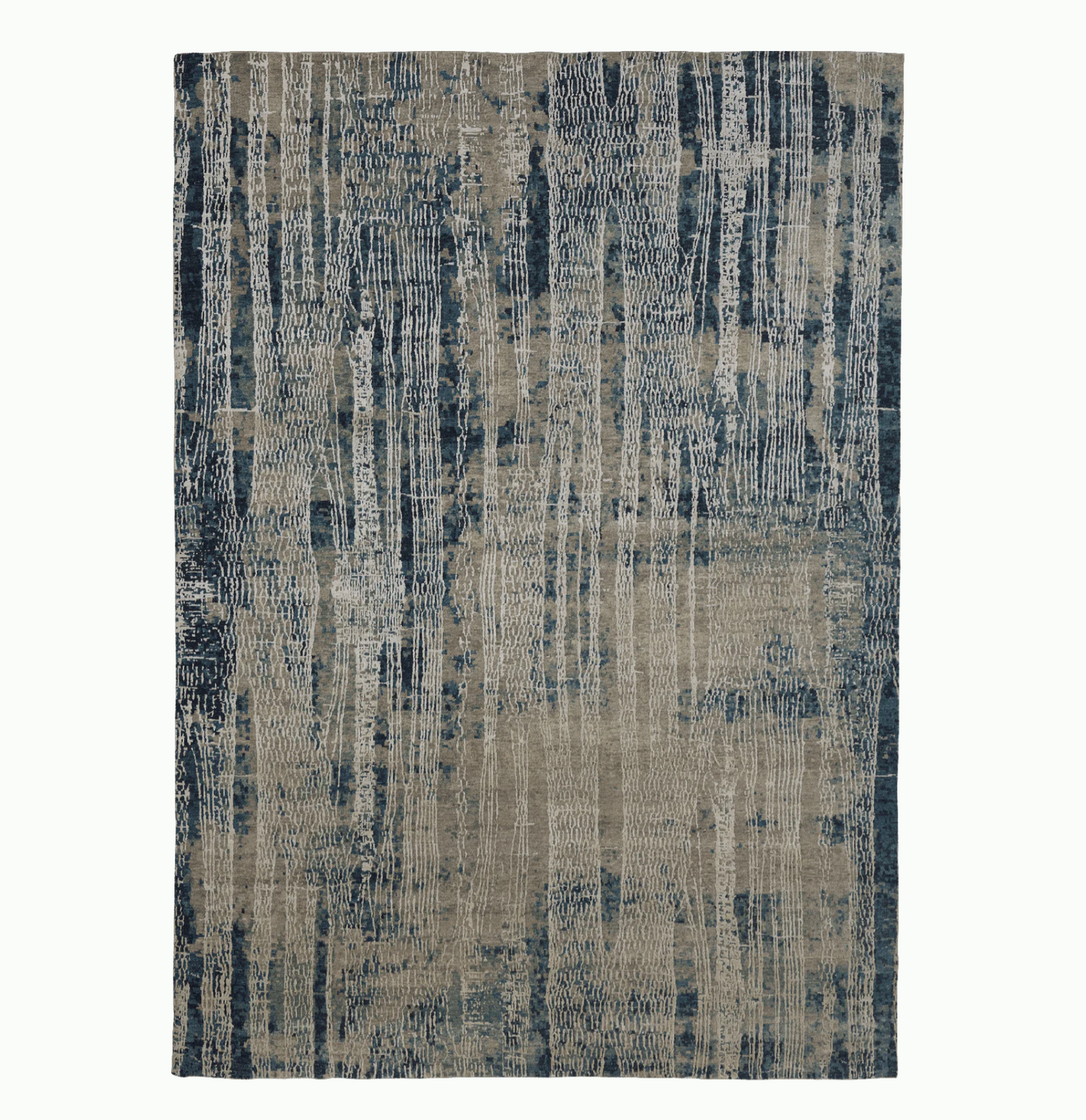 Teal Beige Veil Rug