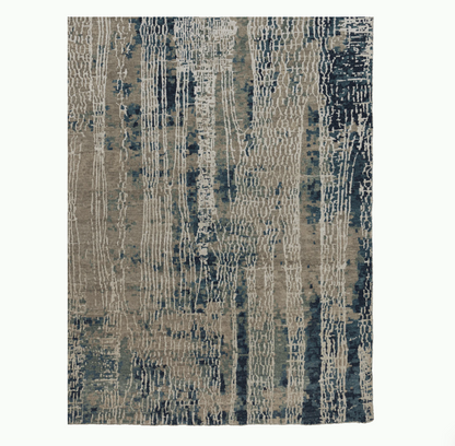 Teal Beige Veil Rug