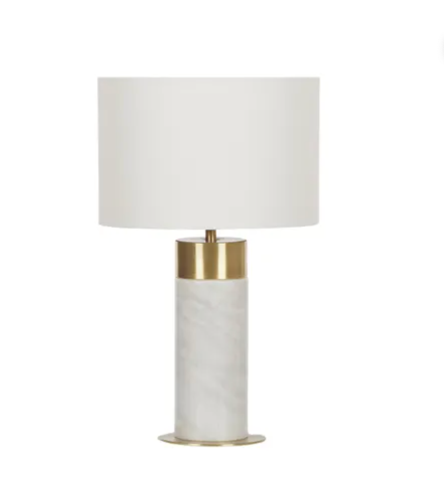 BENNETT MARBLE TABLE LAMP 30X50CM WHITE - SET OF 2